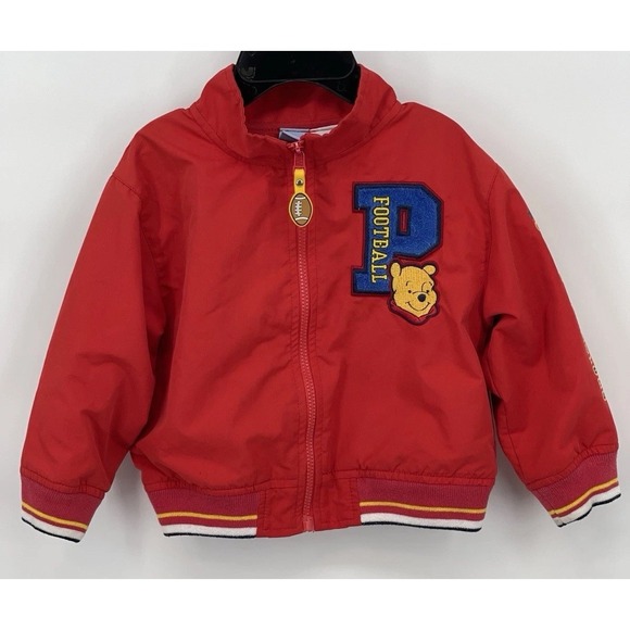 Disney Baby Other - Vintage Winnie The Pooh Red Hooded Jacket "Disney Baby" 18M Football Patch
